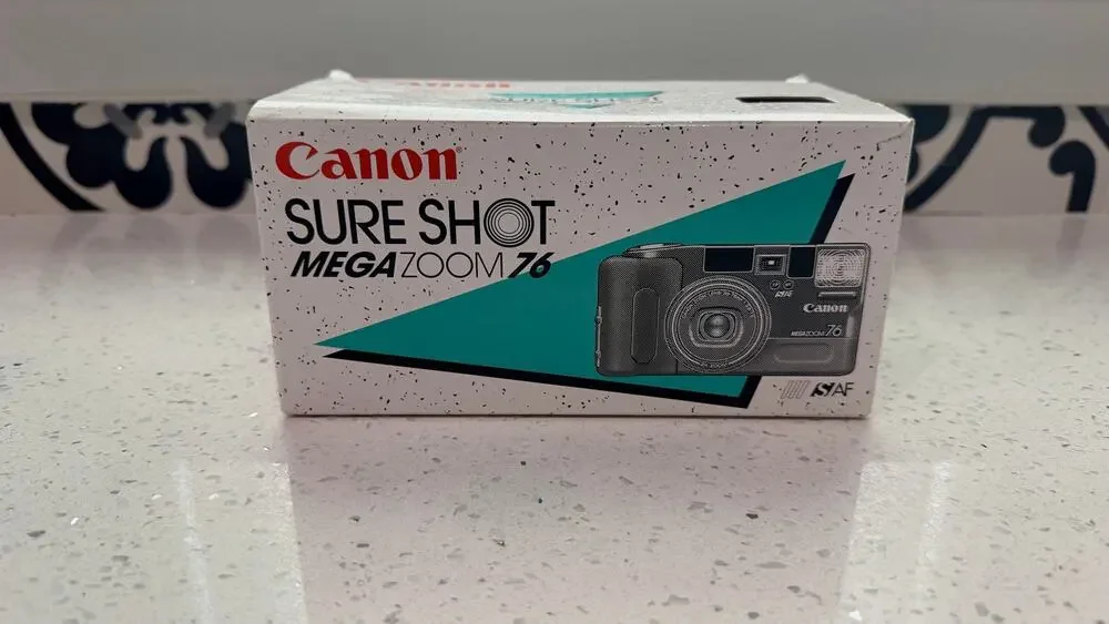 Vintage Canon Sure Shot Mega Zoom 76 35mm Film Camera NEW OLD STOCK with Manual
